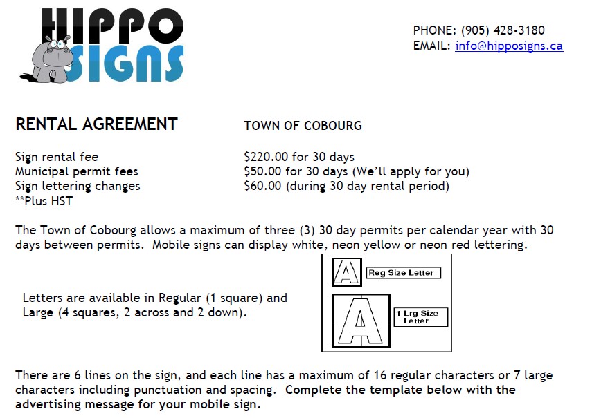 Cobourg Rental Details